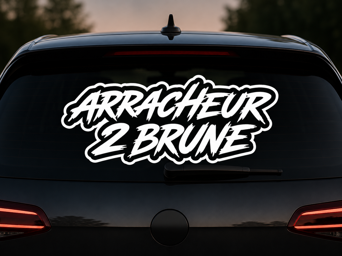 Stickers ARRACHEUR 2 BRUNE pour pare-brise arrière voiture A2L CRÉATION