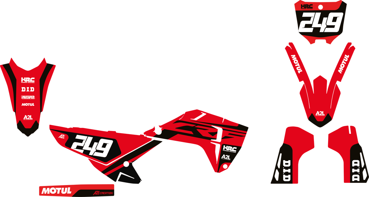 KIT DÉCO MOTOCROSS HONDA CRF - V1 ROUGE A2L CRÉATION