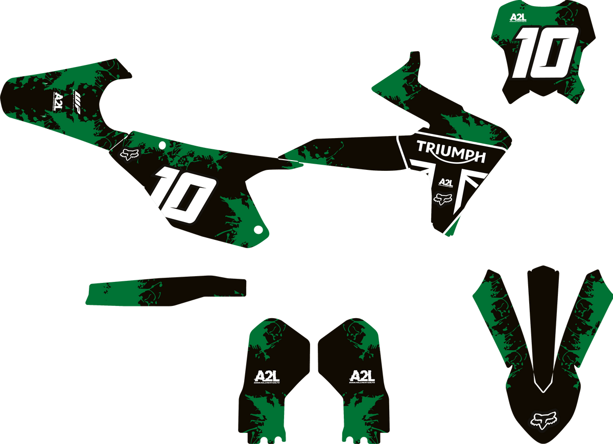 KIT DÉCO TRIUMPH TF-X - K24 - TACHE VERT A2L CRÉATION
