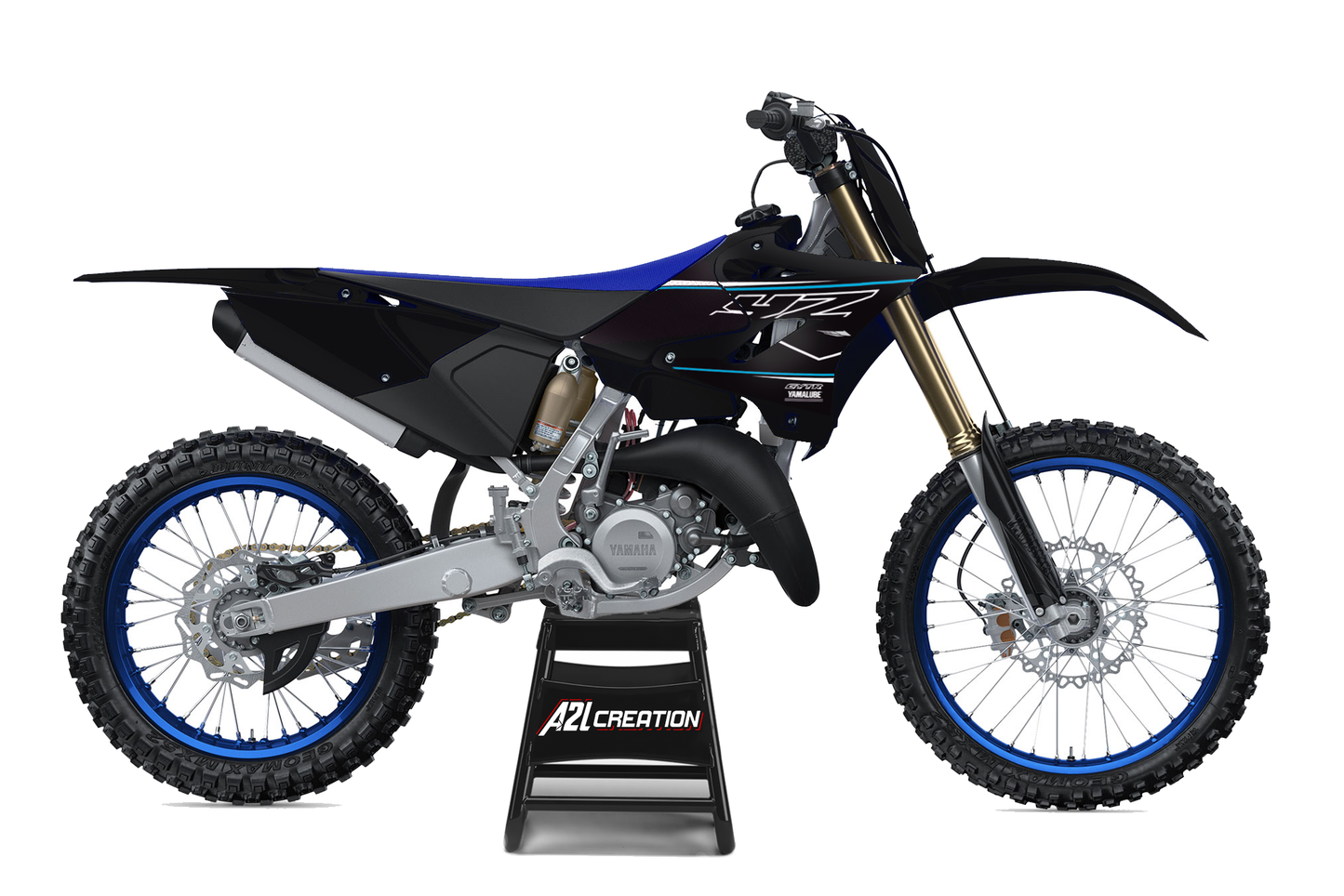 KIT DÉCO NOIR BLEU MIAMI 125 / 250 YZ 2021 A2L CRÉATION
