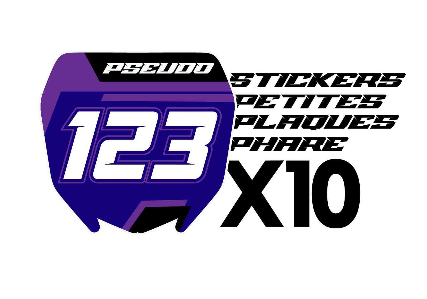 LOT DE 10 MINI-PLAQUES MOTOCROSS A2L CRÉATION