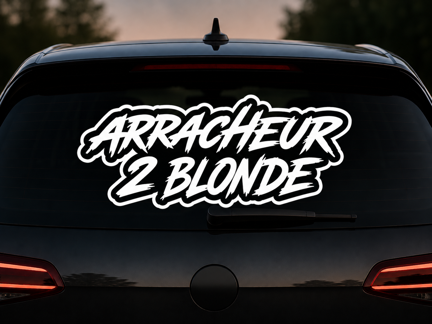 Stickers ARRACHEUR 2 BLONDE pour pare-brise arrière voiture A2L CRÉATION