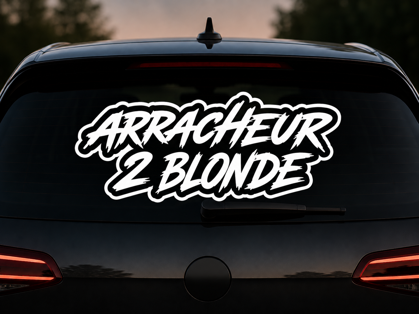 Stickers ARRACHEUR 2 BLONDE pour pare-brise arrière voiture A2L CRÉATION
