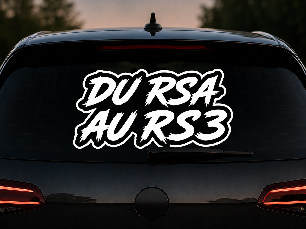 Stickers DU RSA AU RS3 pour pare-brise arrière voiture A2L CRÉATION
