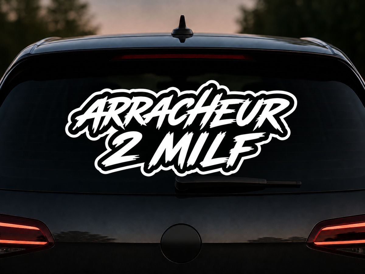 Stickers ARRACHEUR 2 MILF pour pare-brise arrière voiture A2L CRÉATION