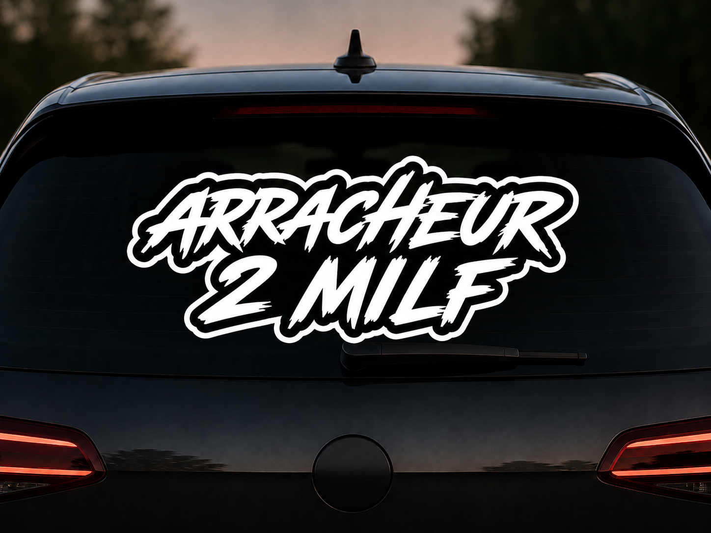 Stickers ARRACHEUR 2 MILF pour pare-brise arrière voiture A2L CRÉATION