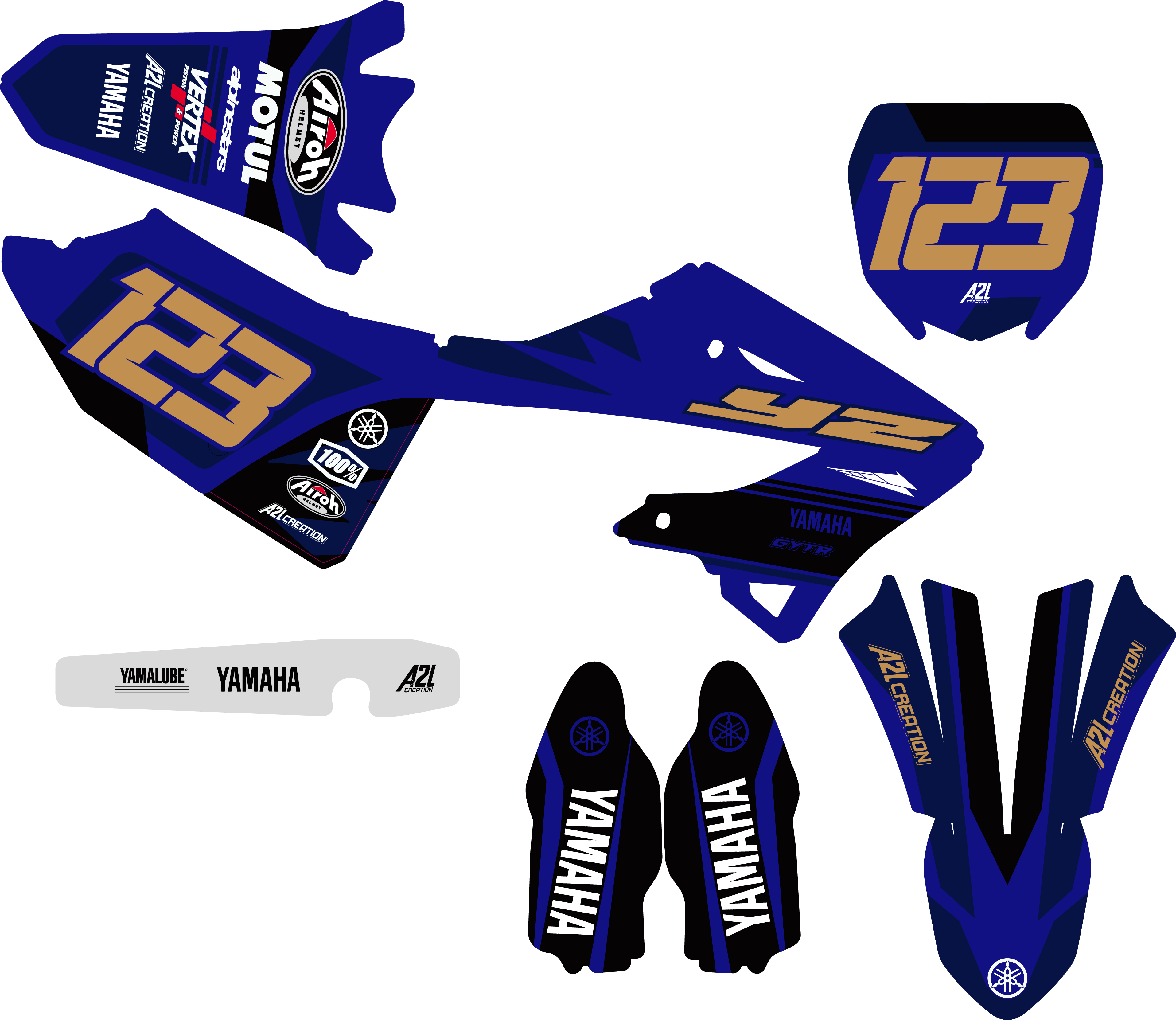 KIT DÉCO MOTOCROSS CLEAN  ( ADAPTABLE SUR TOUT MODELES ) A2L CRÉATION