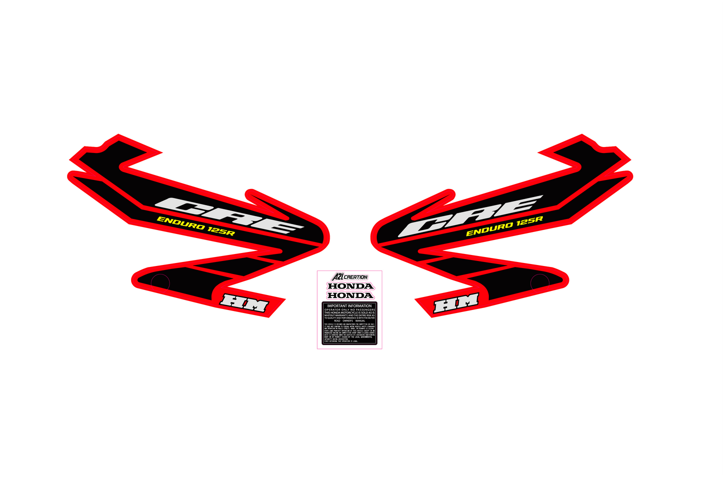 KIT DÉCO ORIGINE HONDA 125 CR-E HM ENDURO 2004 A2L CRÉATION