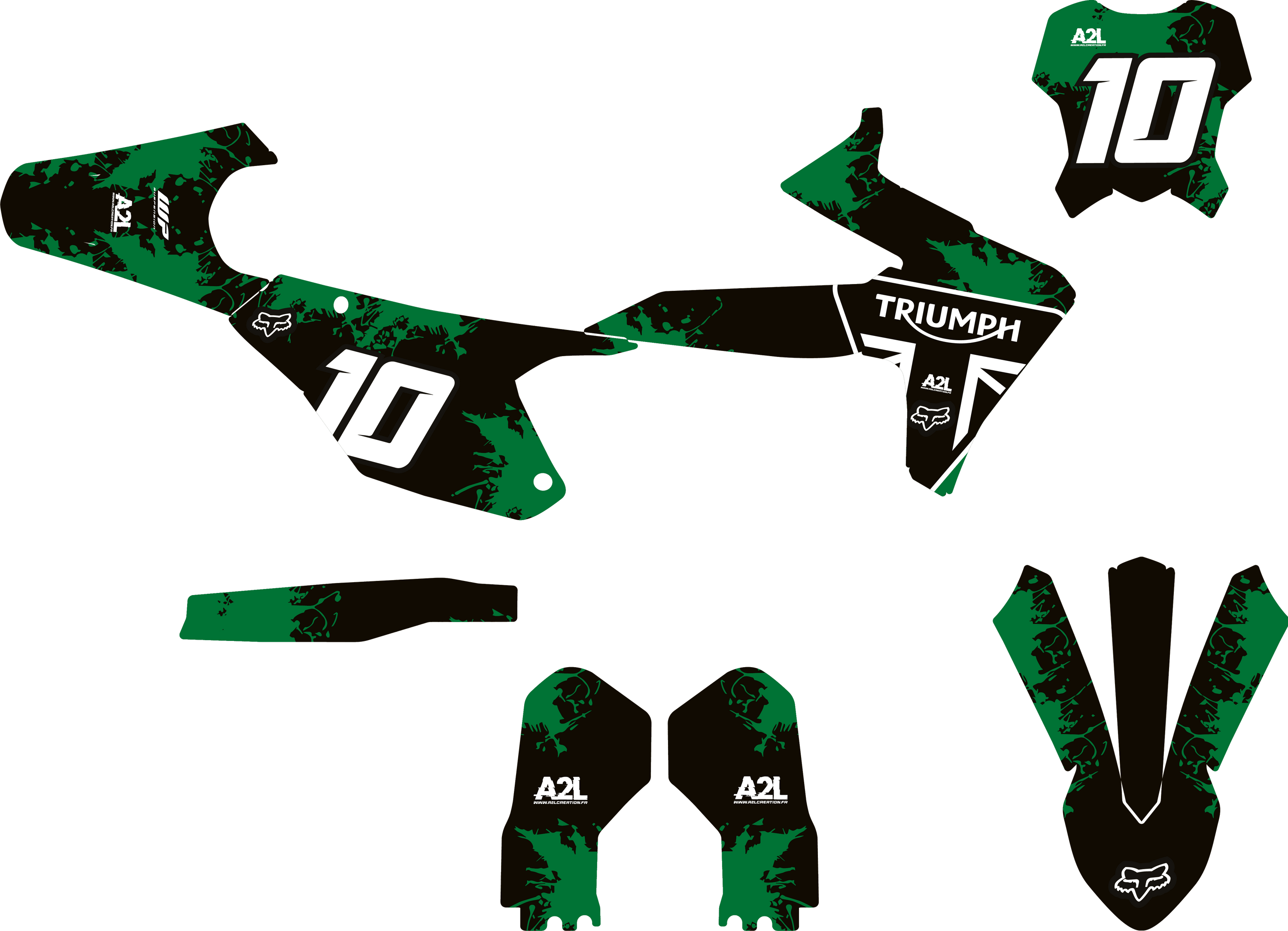 KIT DÉCO TRIUMPH TF-X - K24 - TACHE VERT A2L CRÉATION