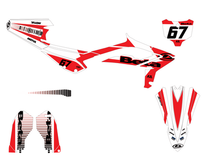 KIT DÉCO MOTOCROSS BETA RX RR - TRAX ROUGE BLANC A2L CRÉATION