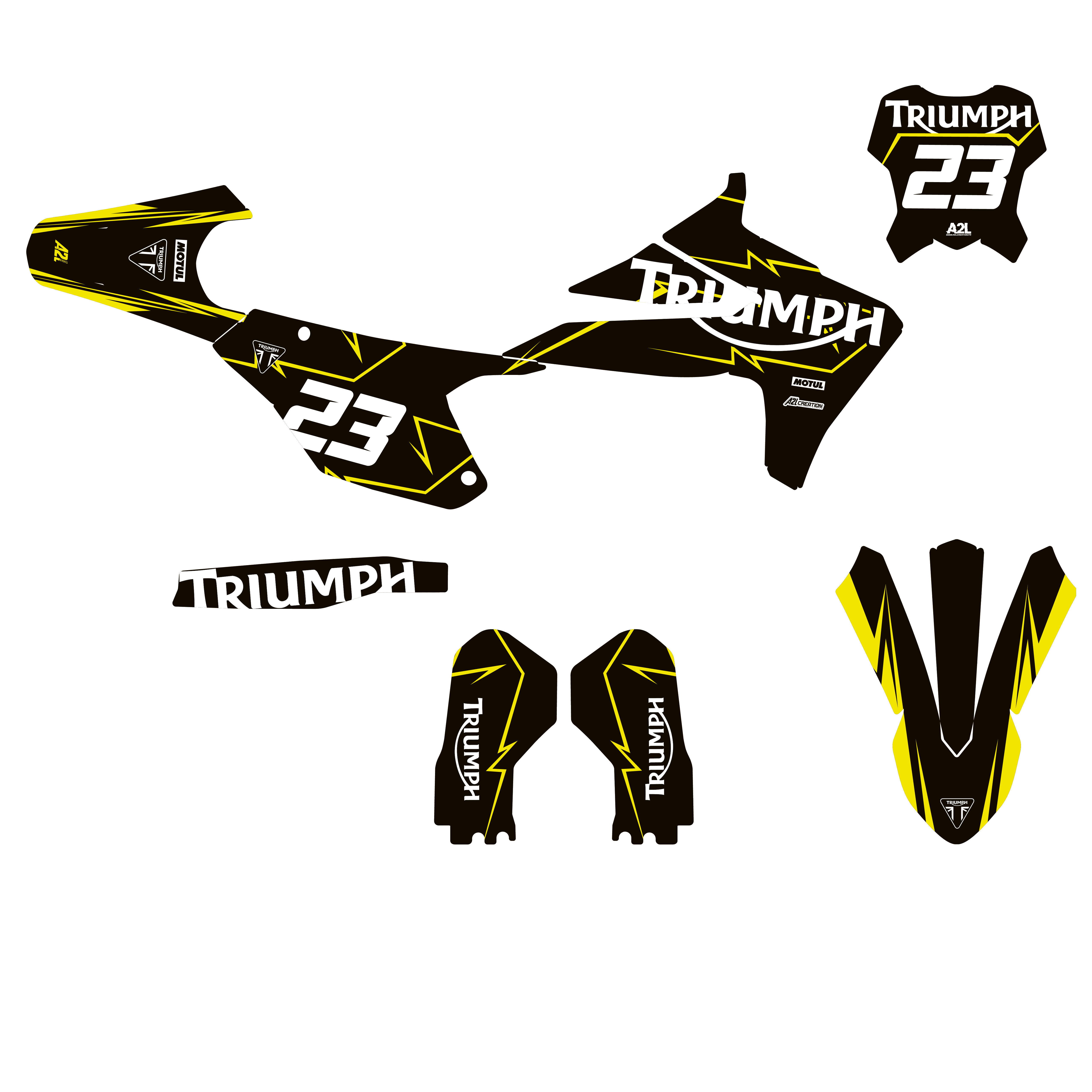 KIT DÉCO TRIUMPH TF-X - K24 - CLEAR JAUNE A2L CRÉATION