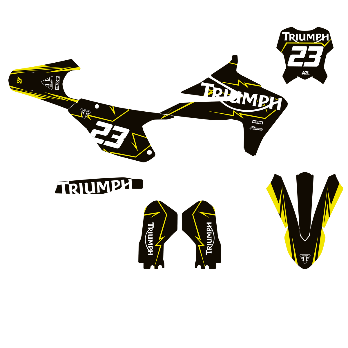 KIT DÉCO TRIUMPH TF-X - K24 - CLEAR JAUNE A2L CRÉATION