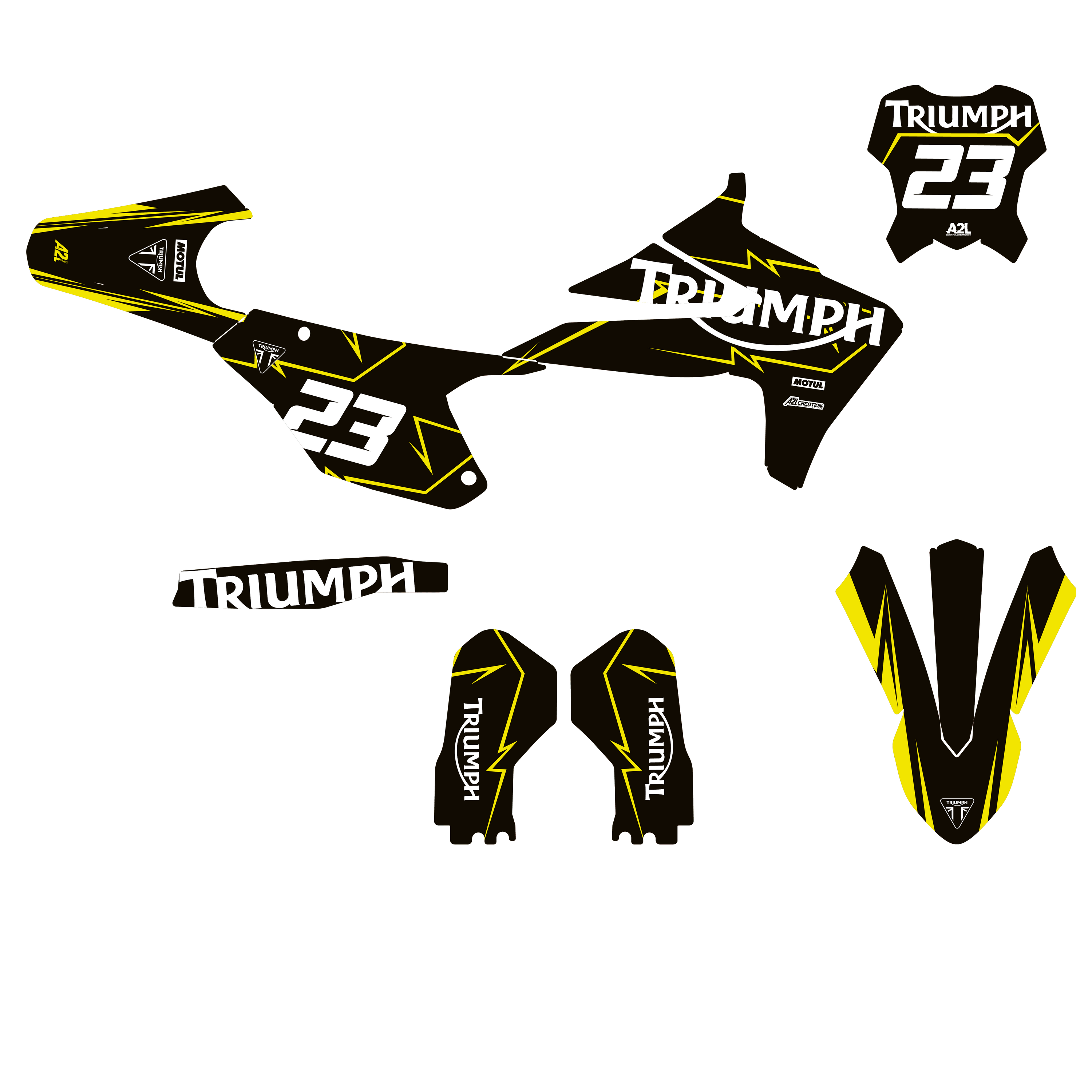 KIT DÉCO TRIUMPH TF-X - K24 - CLEAR JAUNE A2L CRÉATION