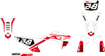 KIT DÉCO MOTOCROSS HONDA CRF - V1 BLANC ROUGE A2L CRÉATION