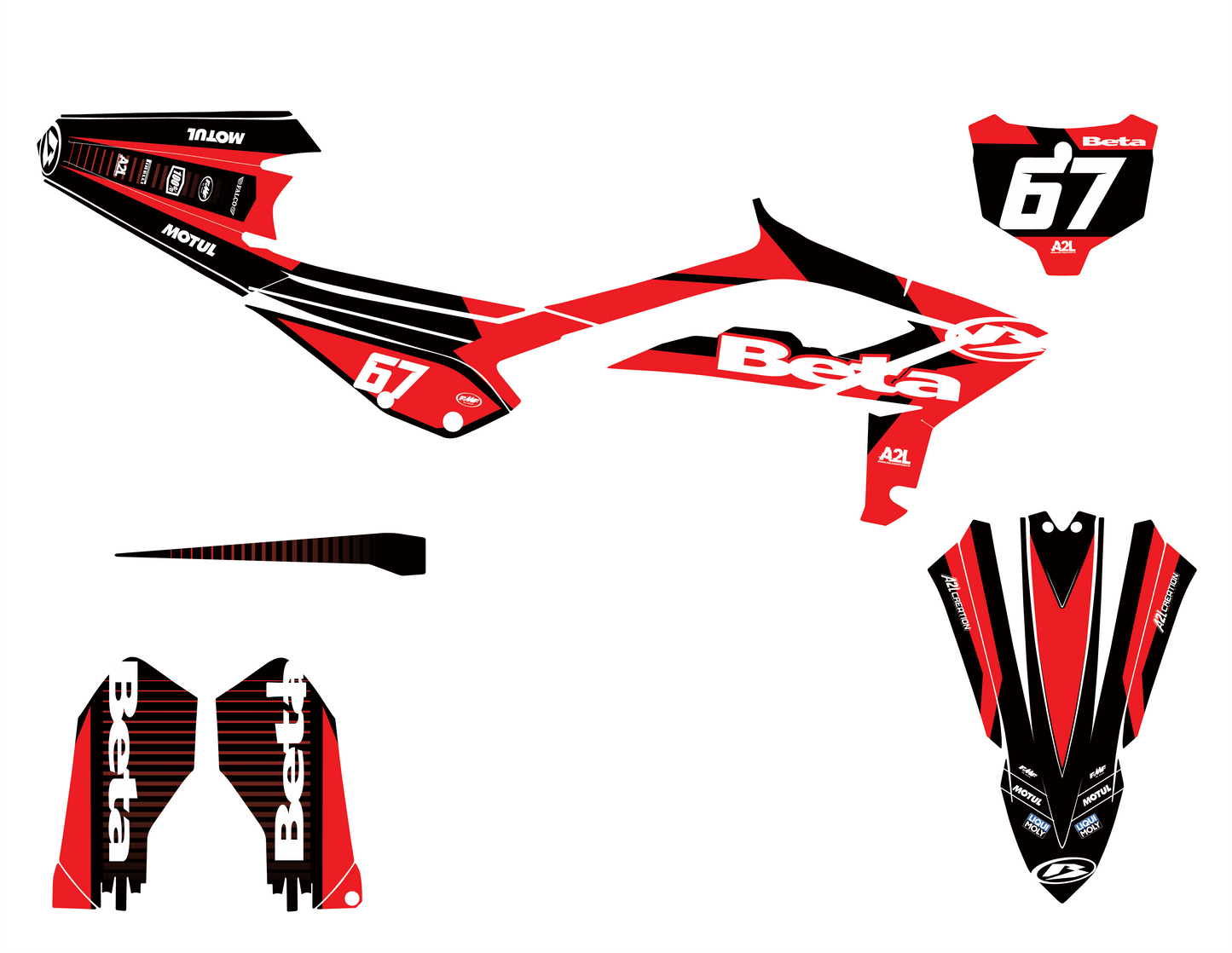 KIT DÉCO MOTOCROSS BETA RX RR - TRAX ROUGE NOIR A2L CRÉATION