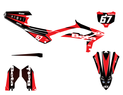 KIT DÉCO MOTOCROSS BETA RX RR - TRAX ROUGE NOIR A2L CRÉATION
