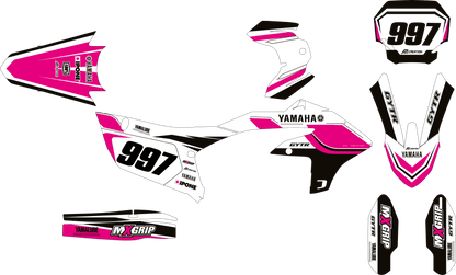 KIT DÉCO MOTOCROSS YAMAHA YZF - 70TH ROSE ( ADAPTABLE TOUTES YAMAHA ) A2L CRÉATION