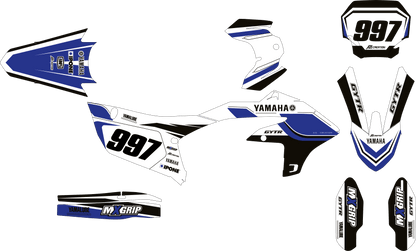 KIT DÉCO MOTOCROSS YAMAHA YZF - 70TH BLEU ( ADAPTABLE TOUTES YAMAHA ) A2L CRÉATION