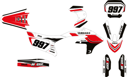 KIT DÉCO MOTOCROSS YAMAHA YZF - 70TH ROUGE ( ADAPTABLE TOUTES YAMAHA ) A2L CRÉATION