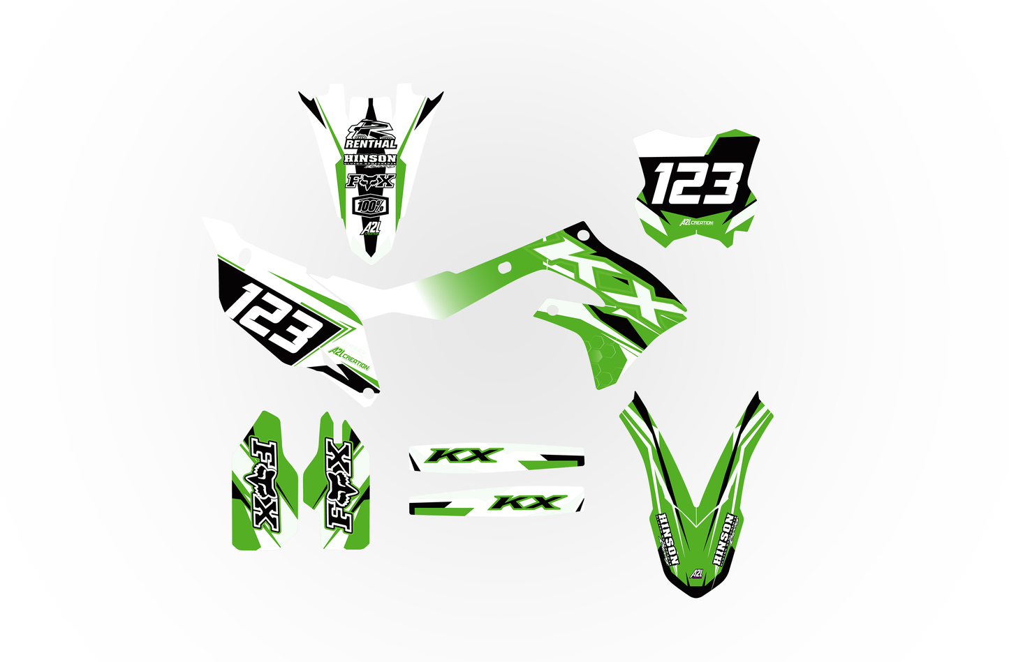 KIT DÉCO MOTOCROSS 250-450 KXF 2019 > 2023 A2L CRÉATION