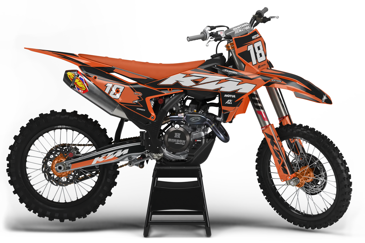 KIT DÉCO KTM SX / SXF RAVEN - ORANGE (adaptable toutes KTM) A2L CRÉATION