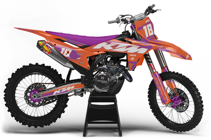 KIT DÉCO KTM SX / SXF RAVEN - ORANGE VIOLET (adaptable toutes KTM) A2L CRÉATION