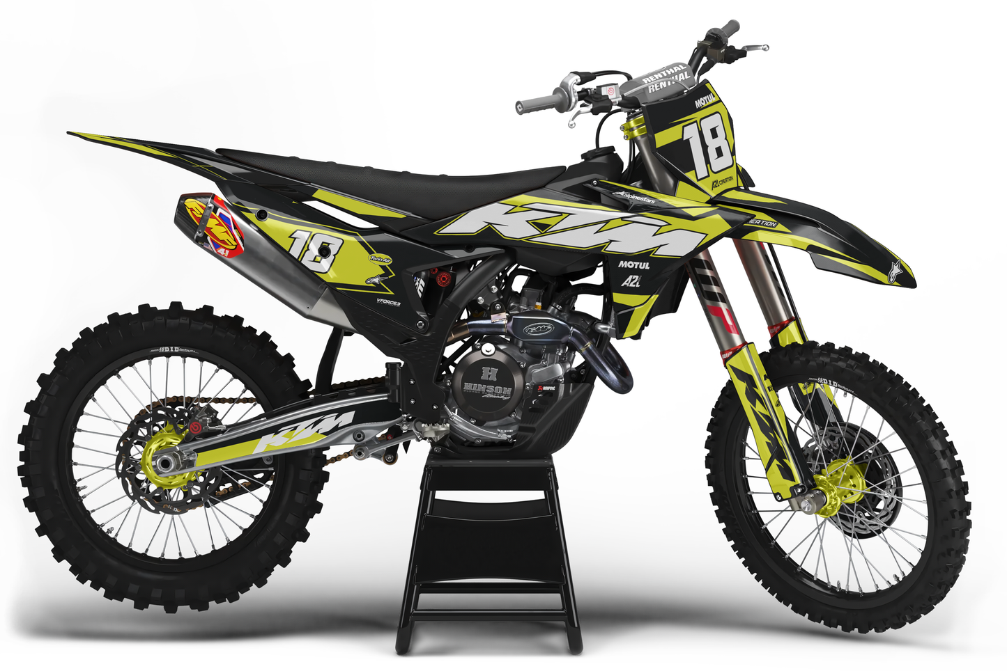KIT DÉCO KTM SX / SXF RAVEN - JAUNE NOIR (adaptable toutes KTM) A2L CRÉATION