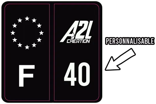 STICKERS PLAQUES D'IMMATRICULATION NOIR PERSONNALISABLE A2L CRÉATION