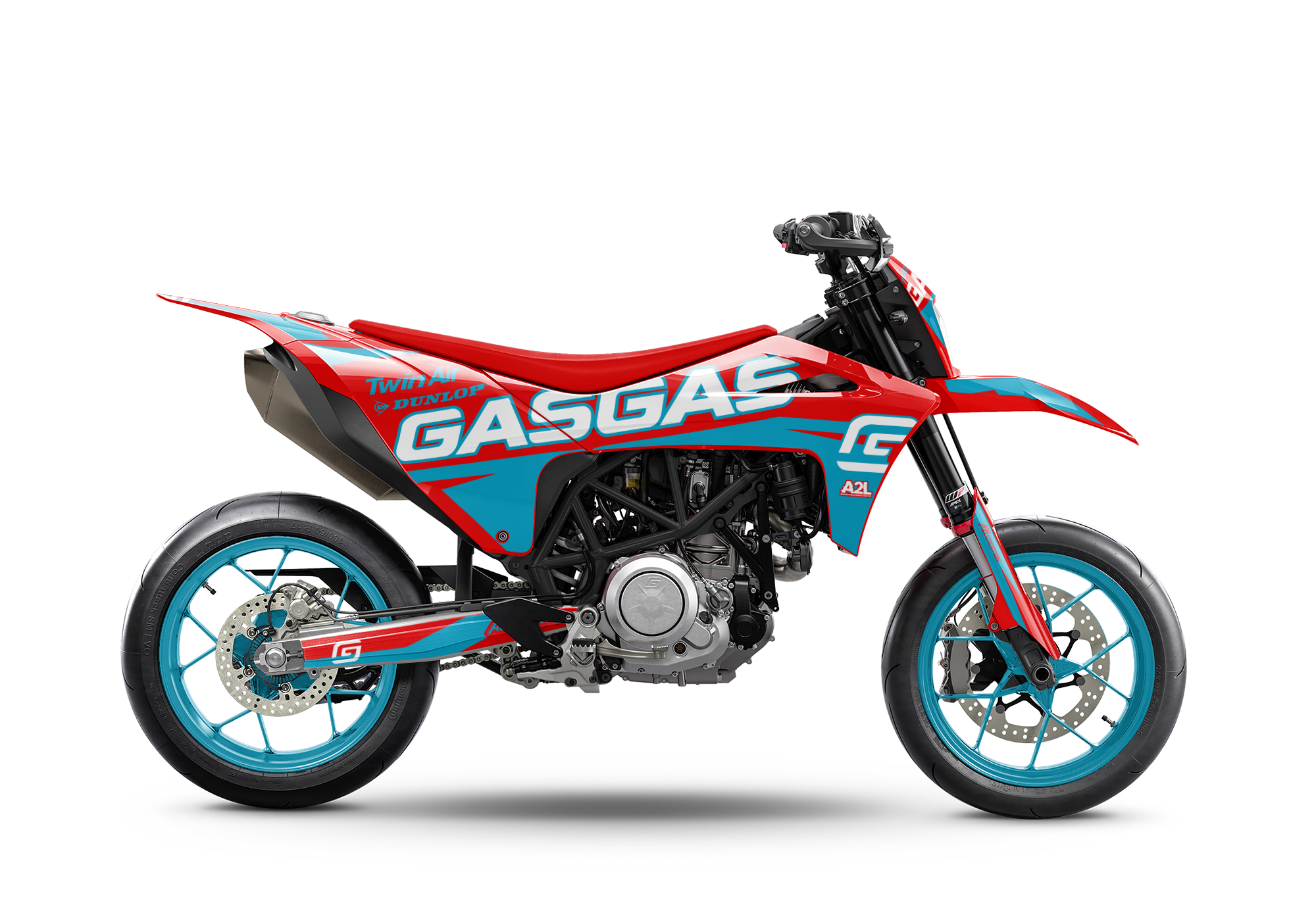 KIT DÉCO GASGAS 700 SM / EM - ROSSO - ROUGE BLEU CYAN A2L CRÉATION