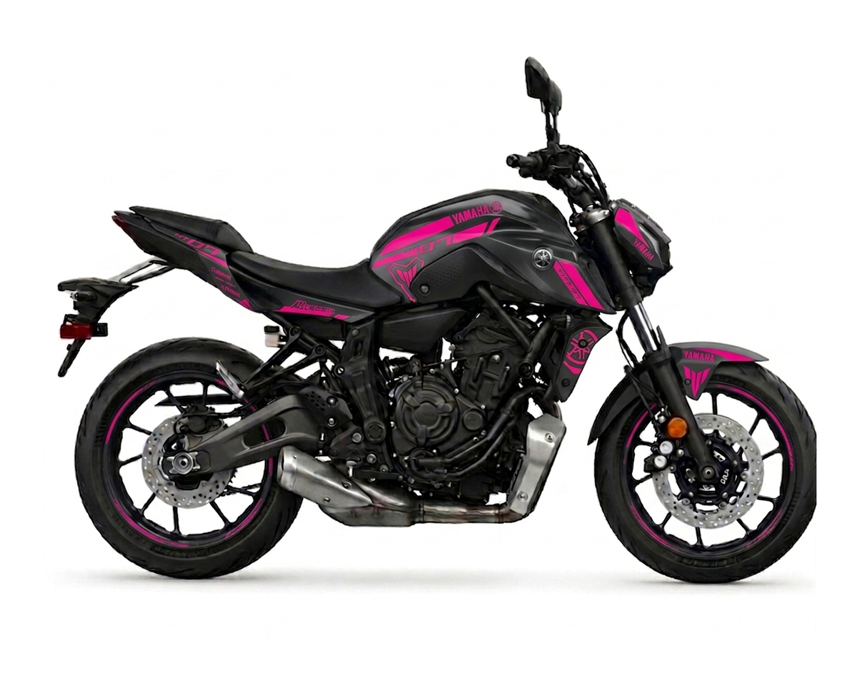 KIT DÉCO YAMAHA MT-07 2021 > 2024 - GRIS & ROSE A2L CRÉATION