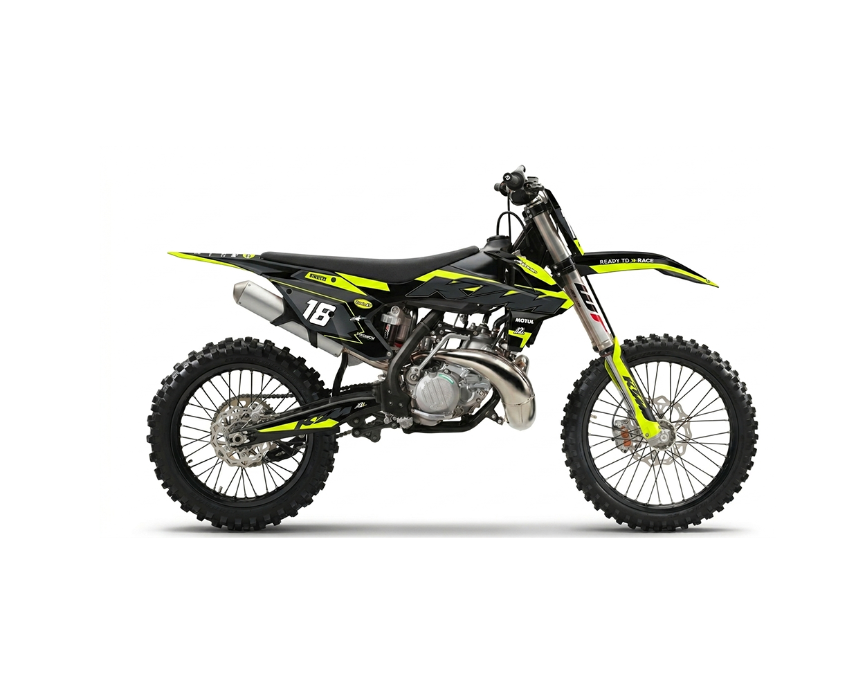 KIT DÉCO KTM SX / SXF 2017 > 2019 RACE NOIR JAUNE A2L CRÉATION