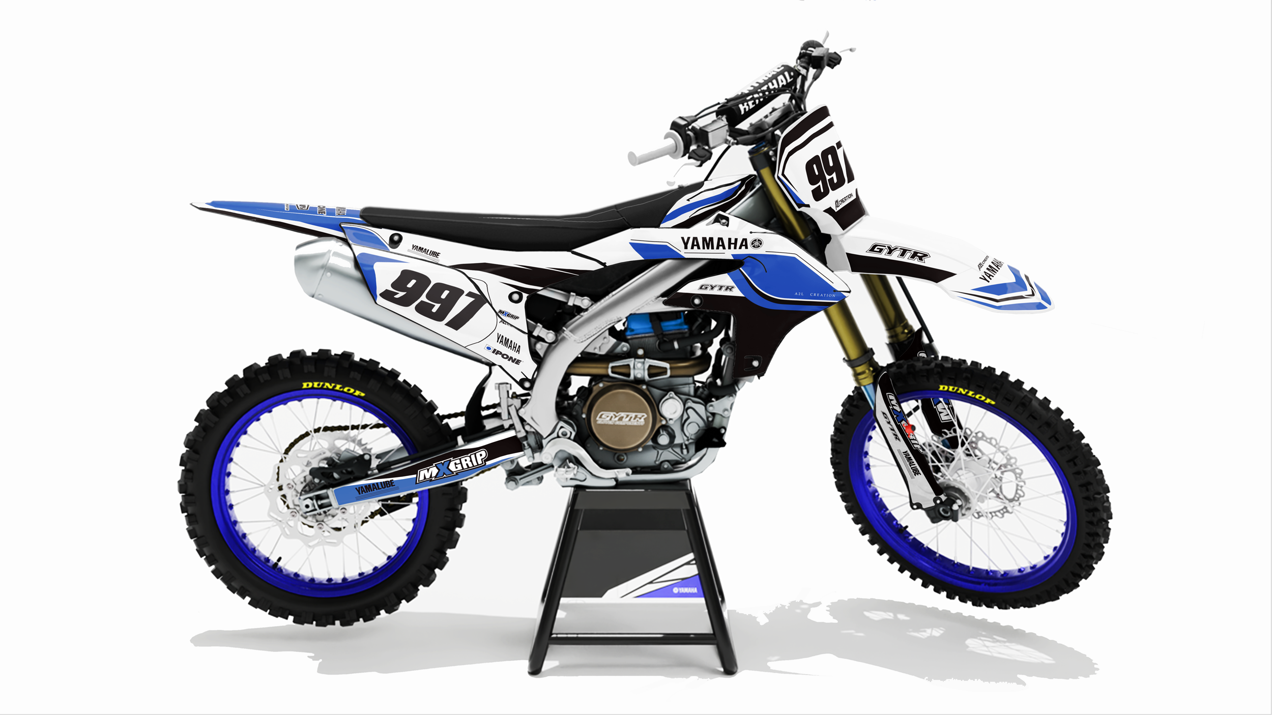 KIT DÉCO MOTOCROSS YAMAHA YZF - 70TH BLEU ( ADAPTABLE TOUTES YAMAHA ) A2L CRÉATION
