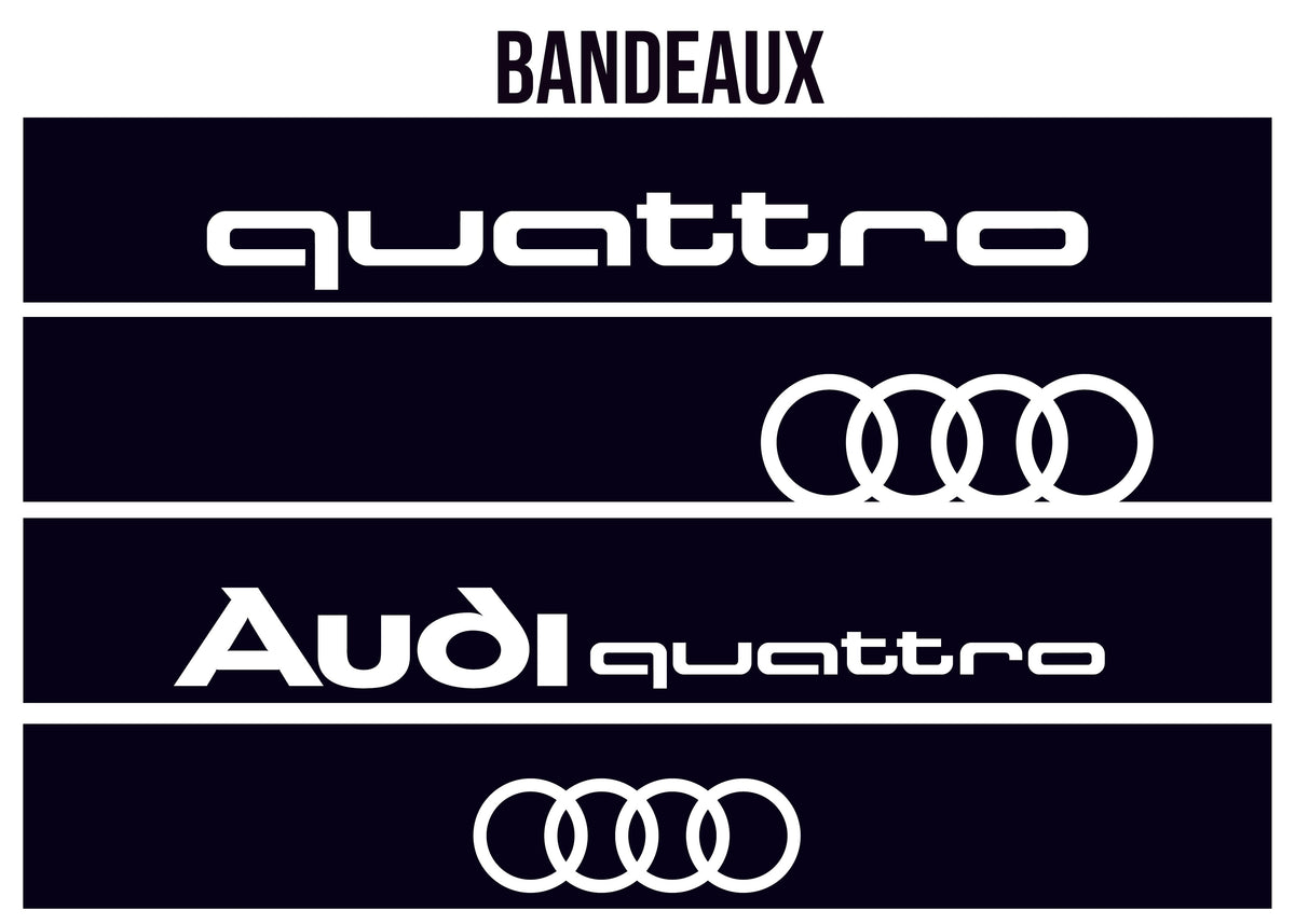 BANDEAU PARE-BRISE AUDI SPORT RS NOIR BLANC A2L CRÉATION