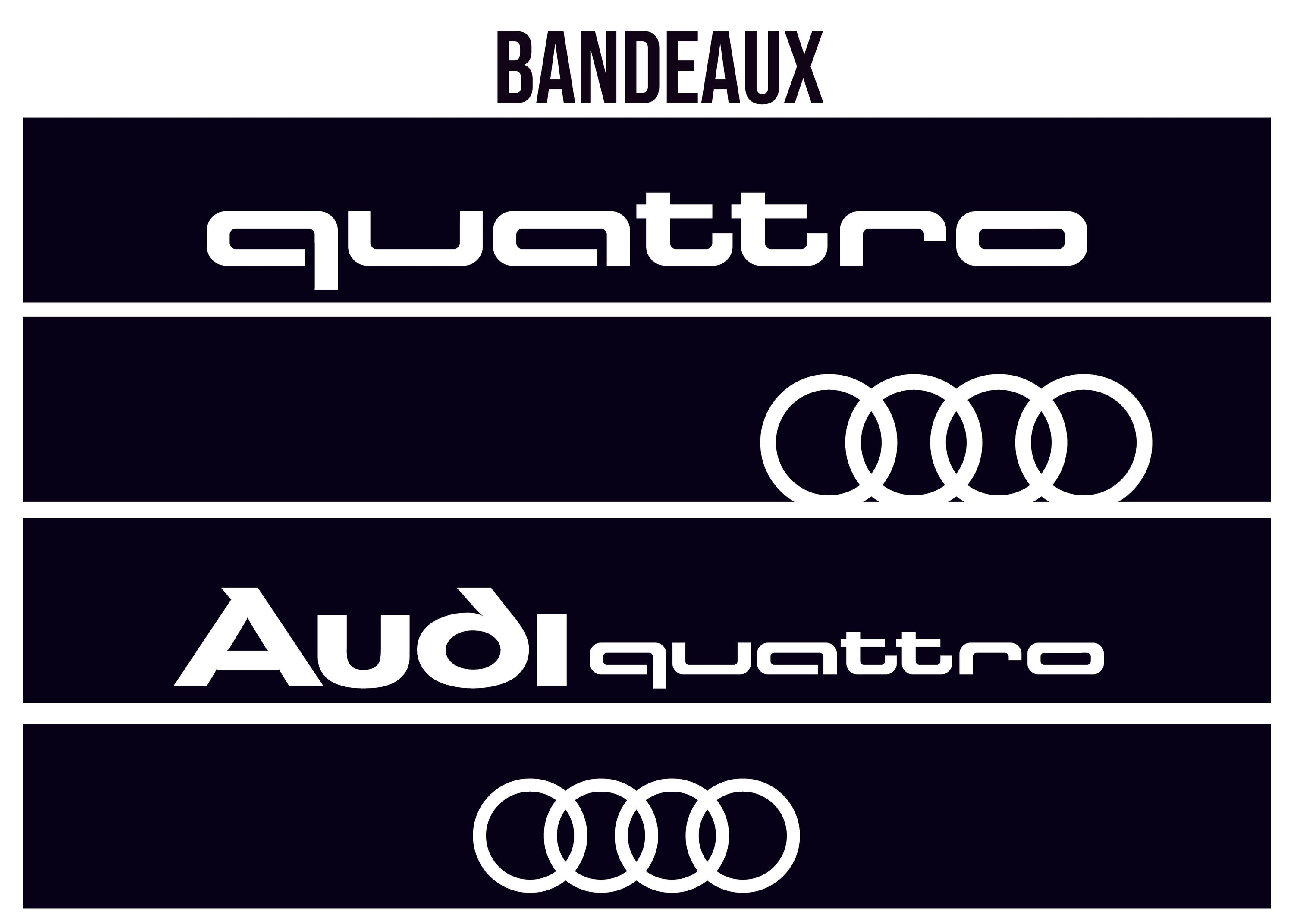 BANDEAU PARE-BRISE AUDI SPORT RS NOIR BLANC A2L CRÉATION