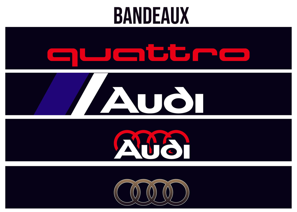BANDEAU PARE-BRISE AUDI SPORT RS QUATTRO ROUGE A2L CRÉATION