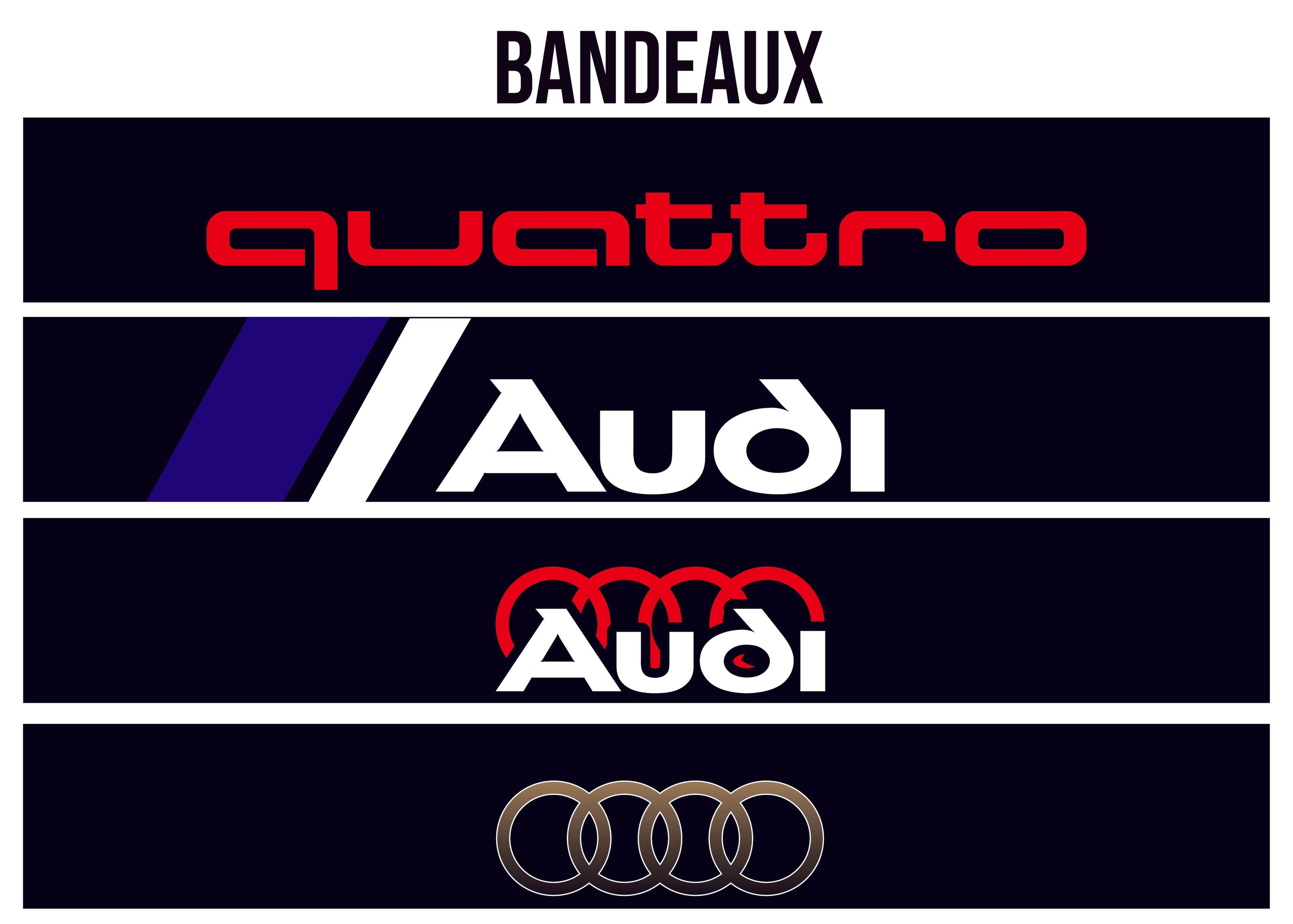 BANDEAU PARE-BRISE AUDI SPORT RS QUATTRO ROUGE A2L CRÉATION