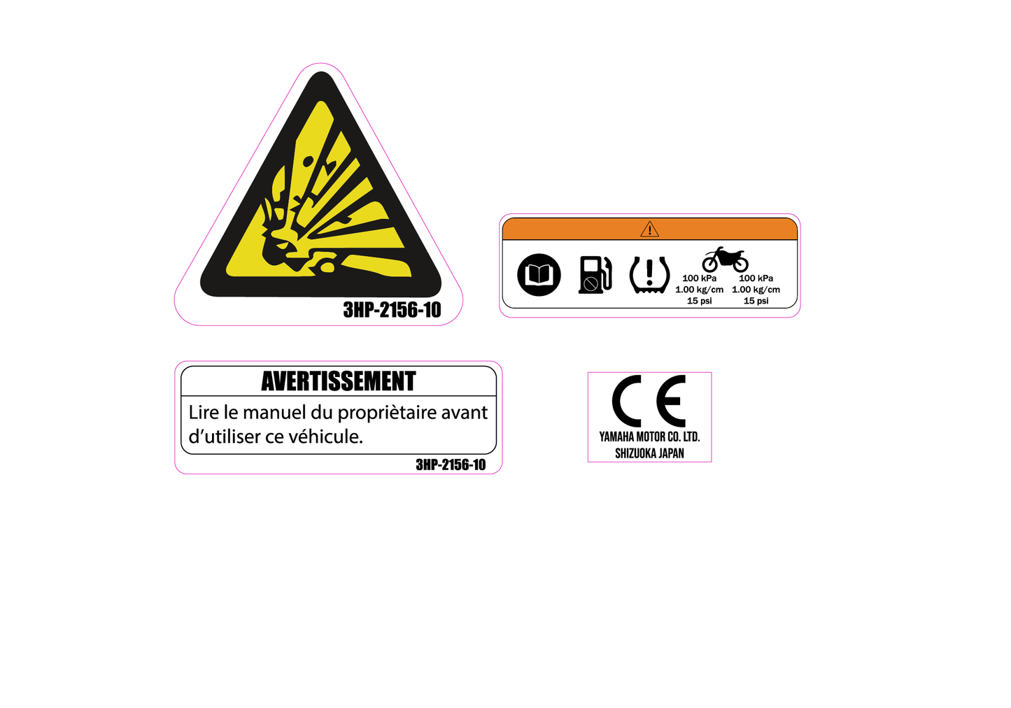 ETIQUETTES D'ORIGINE YAMAHA MOTOCROSS