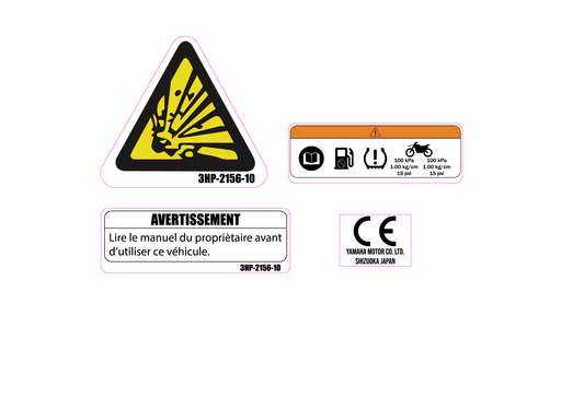 ETIQUETTES D'ORIGINE YAMAHA MOTOCROSS