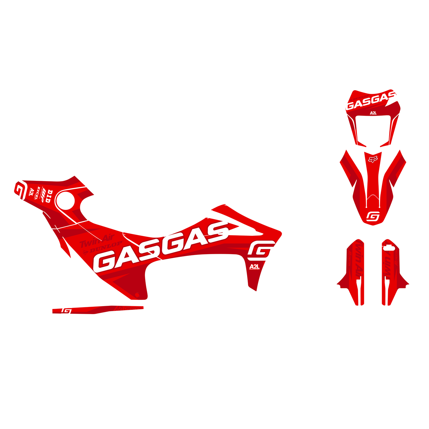 KIT DÉCO GASGAS 700 SM / EM - ROSSO - ROUGE A2L CRÉATION