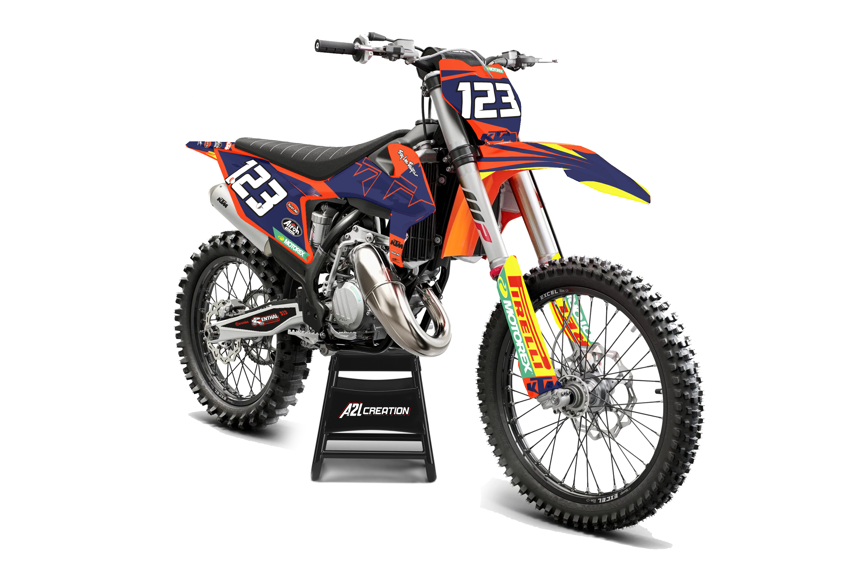 KIT DÉCO MOTOCROSS KTM SX SXF  ( ADAPTABLE SUR TOUT MODELES ) A2L CRÉATION
